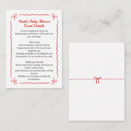 Tarjeta De Recepción Navidades Baby Shower Boy | Santa Bebé Rojo y Blan