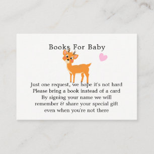 Tarjeta De Recepción Navidades Baby Shower Deer Chica Cute Invierno Ros