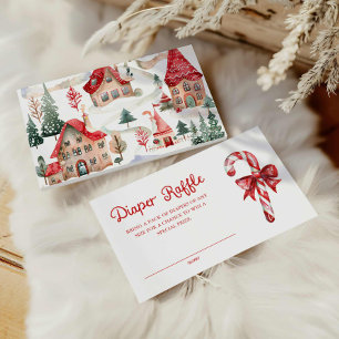 Tarjeta De Recepción Navidades Baby Shower Diaper Raffle Ticket
