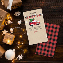 Tarjeta De Recepción Navidades Baby Shower Diaper Raffle Ticket