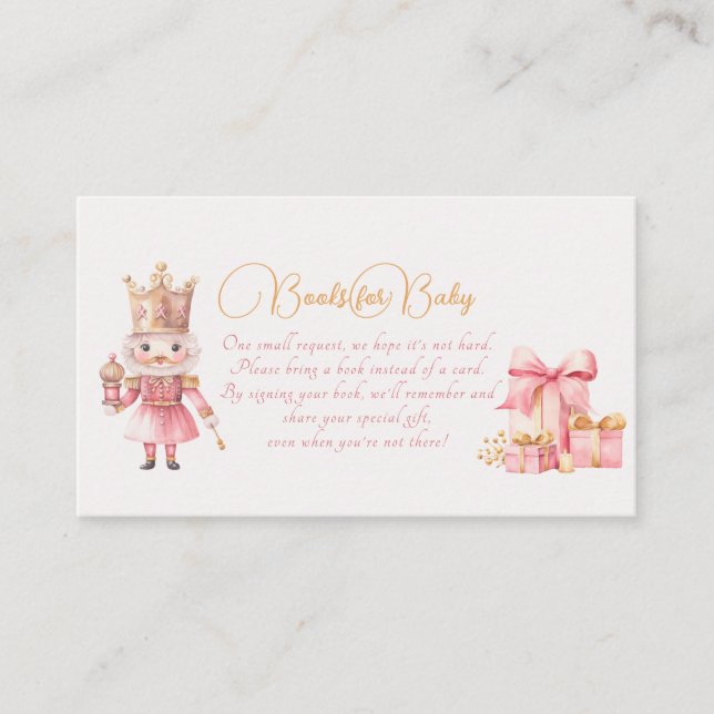 Tarjeta De Recepción Navidades Baby Shower Nutcracker Book for Baby (Anverso)