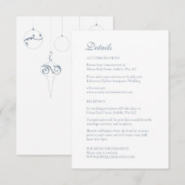 Tarjeta De Recepción Navidades Bauble Ornaments Winter Blue