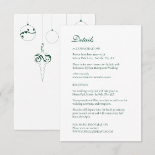 Tarjeta De Recepción Navidades Bauble Ornaments Winter Green