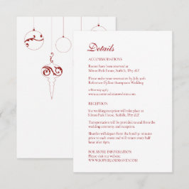 Tarjeta De Recepción Navidades Bauble Ornaments Winter Red