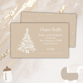 Tarjeta De Recepción Navidades Beige Bebé Género Diaper Neutral Raffle