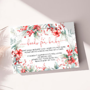 Tarjeta De Recepción Navidades Berry Baby Shower Book for Baby Card