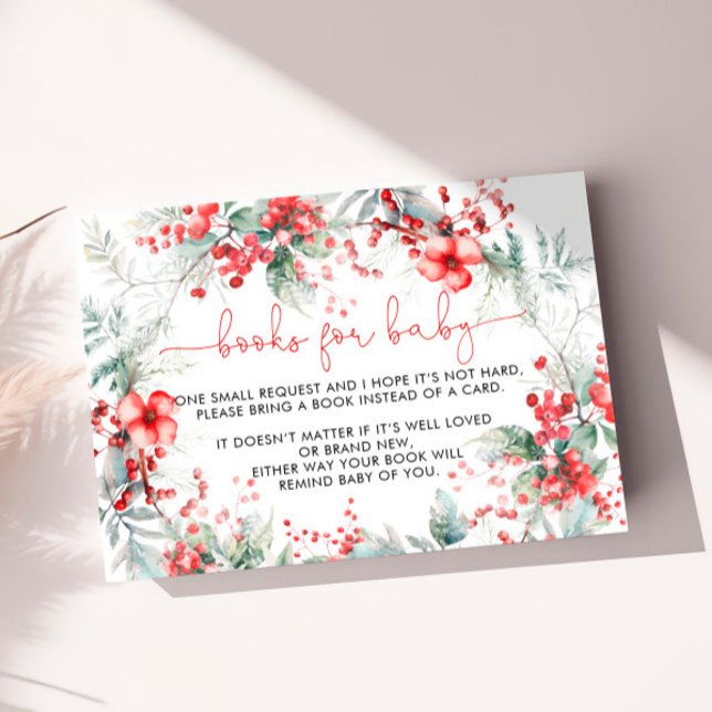 Tarjeta De Recepción Navidades Berry Baby Shower Book for Baby Card (Subido por el creador)