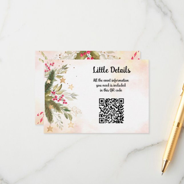 Tarjeta De Recepción Navidades Boda Boda de ducha de novia (Anverso/Reverso In Situ)