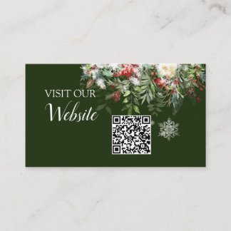 Tarjeta De Recepción Navidades Boda de temporada Sitio web código QR