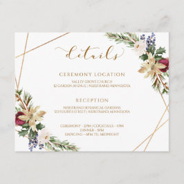 Tarjeta De Recepción Navidades Boda Winter Elegant Detalles Modernos