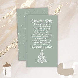 Tarjeta De Recepción Navidades bohearon libros neutrales de género verd