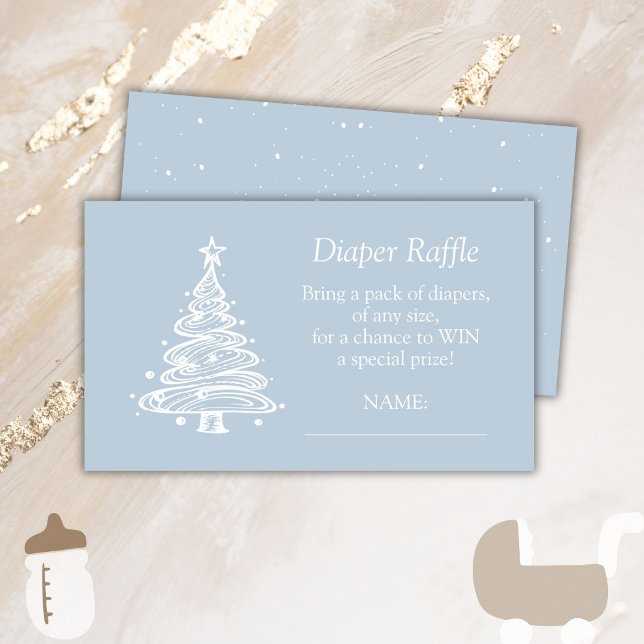 Tarjeta De Recepción Navidades Boho Blue Baby Boy Ducha Diaper Raffle (Subido por el creador)