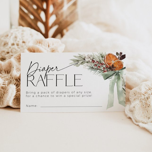 Tarjeta De Recepción Navidades Bow Diaper Raffle Ticket Baby Shower (Subido por el creador)