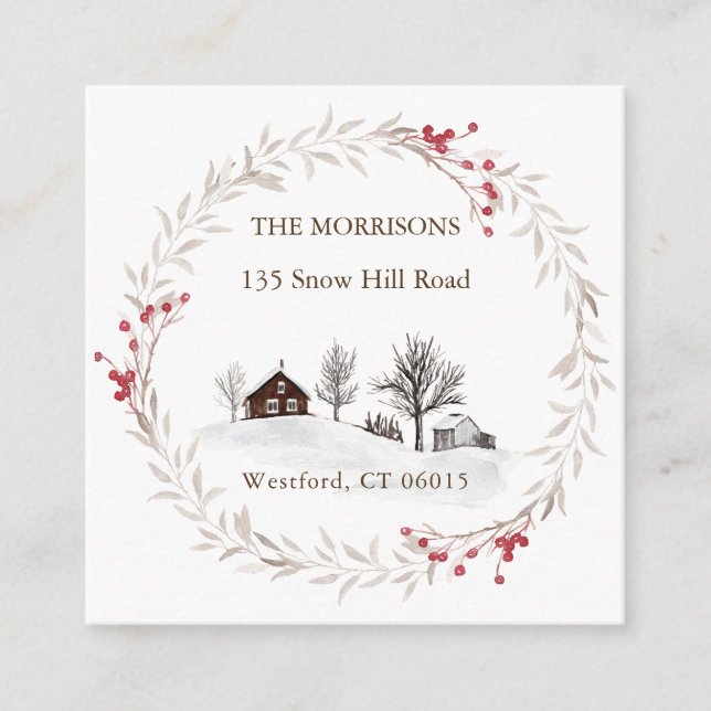 Tarjeta De Recepción Navidades cambiar dirección nueva casa (Anverso)