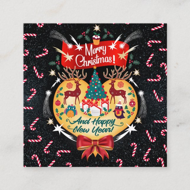 Tarjeta De Recepción Navidades Candies (Anverso)