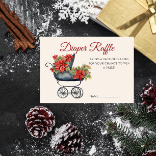 Tarjeta De Recepción Navidades Carriage Baby Shower Diaper Raffle