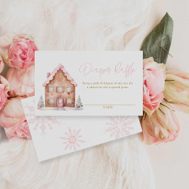 Tarjeta De Recepción Navidades Chicas rosados Diaper Raffle Ticket