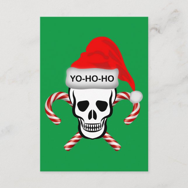Tarjeta De Recepción Navidades, cráneo pirata (Anverso)