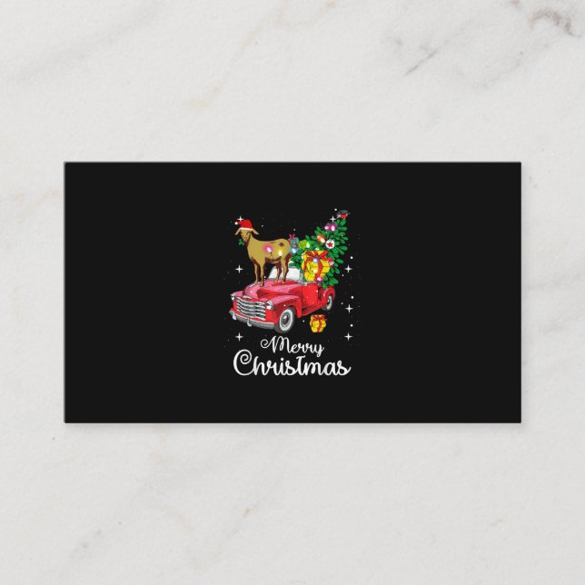 Tarjeta De Recepción Navidades de autos rojos en Goat Rides (Anverso)