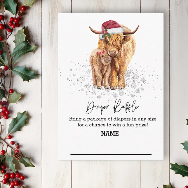 Tarjeta De Recepción Navidades de Diaper Raffle Vaca Highland (Subido por el creador)