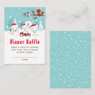 Tarjeta De Recepción Navidades de Fox del Ártico Woodland Diaper Raffle