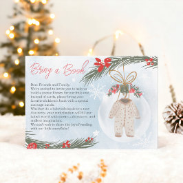 Tarjeta De Recepción Navidades de hielo en invierno traen un libro duch