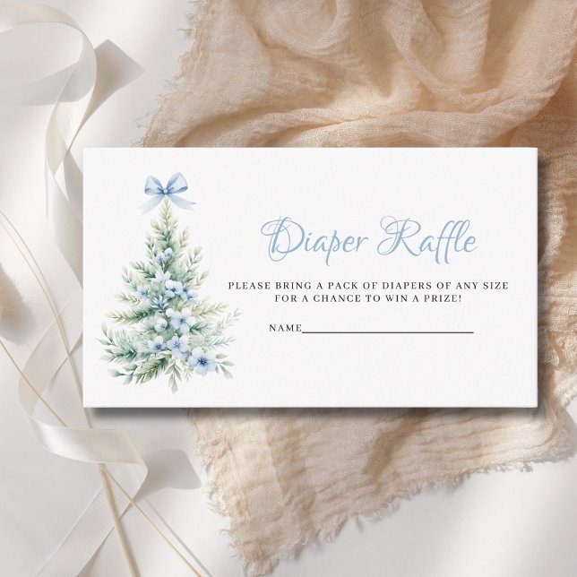 Tarjeta De Recepción Navidades de invierno azules Diaper Raffle Baby Sh (Subido por el creador)