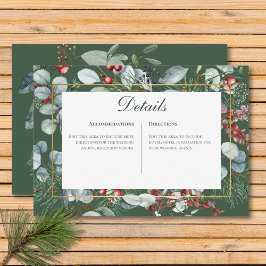 Tarjeta De Recepción Navidades de invierno Green Green Details Boda