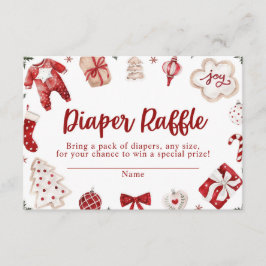 Tarjeta De Recepción Navidades de invierno rojos Baby Shower Diaper Raf