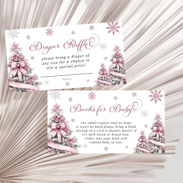 Tarjeta De Recepción Navidades de invierno rosan Baby Shower Diaper Raf (Subido por el creador)