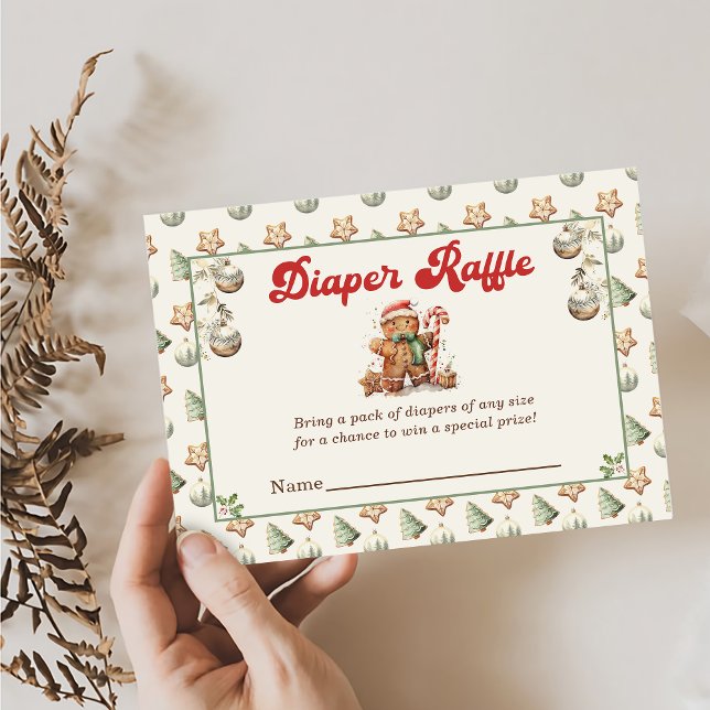Tarjeta De Recepción Navidades de invierno verdes Baby Shower Diaper Ra (Subido por el creador)