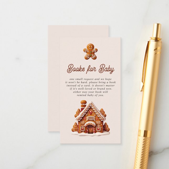 Tarjeta De Recepción Navidades de la casa Gingerbread cocinan libros pa (Anverso/Reverso In Situ)