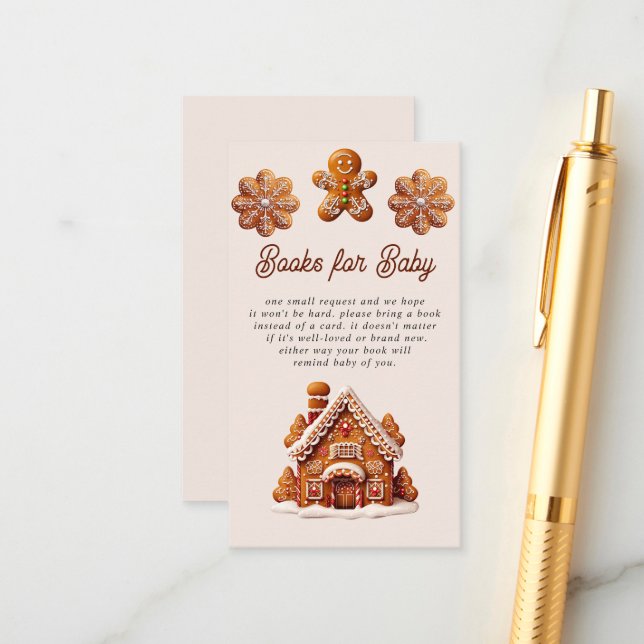 Tarjeta De Recepción Navidades de la casa Gingerbread cocinan libros pa (Anverso/Reverso In Situ)