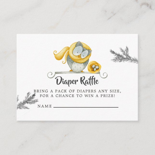 Tarjeta De Recepción Navidades de Lechuza de Invierno Baby Shower Diape