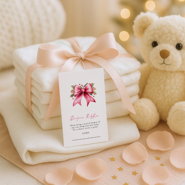 Tarjeta De Recepción Navidades de Raffle Pink Bow (Subido por el creador)