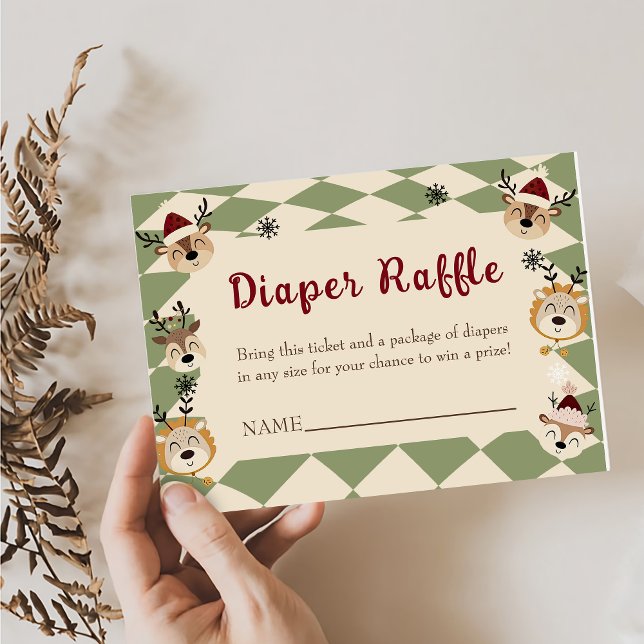 Tarjeta De Recepción Navidades de renos Baby Shower Diaper Raffle (Subido por el creador)