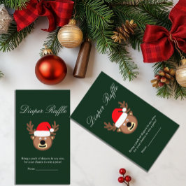 Tarjeta De Recepción Navidades de renos Baby Shower Diaper Raffle Card