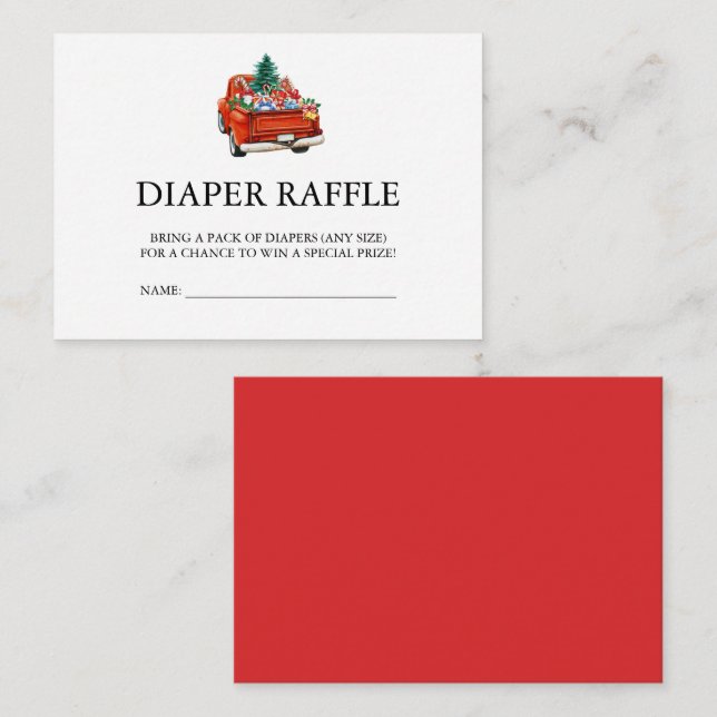 Tarjeta De Recepción Navidades de Santa Baby Shower Diaper Raffle (Anverso / Reverso)