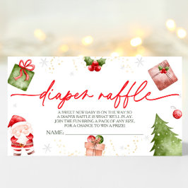 Tarjeta De Recepción Navidades de Santa Bebé Baby Shower Diaper Raffle