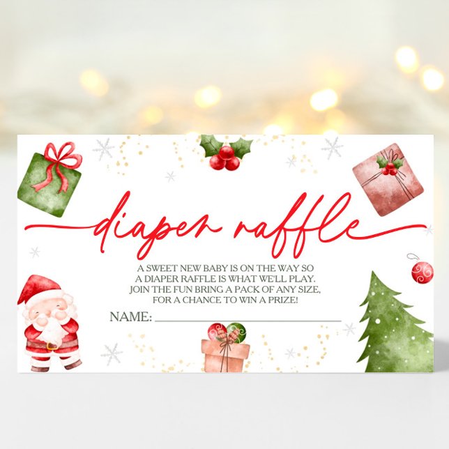 Tarjeta De Recepción Navidades de Santa Bebé Baby Shower Diaper Raffle (Subido por el creador)