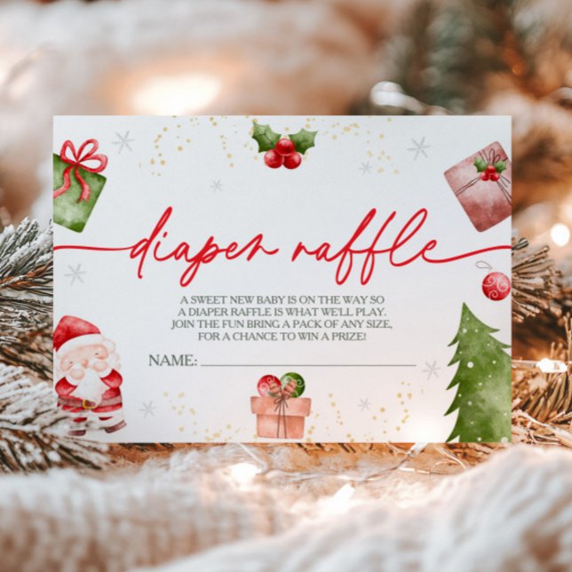 Tarjeta De Recepción Navidades de Santa Bebé Baby Shower Diaper Raffle (Subido por el creador)