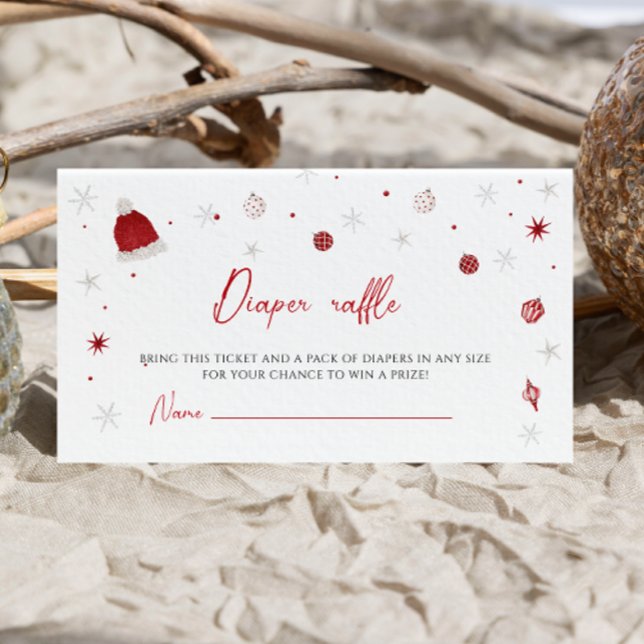 Tarjeta De Recepción Navidades de Santa Bebé Baby Shower Diaper Raffle (Subido por el creador)