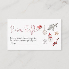 Tarjeta De Recepción Navidades de Santa Bebé Baby Shower Diaper Raffle
