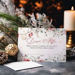 Tarjeta De Recepción Navidades de Santa Bebé Baby Shower Neutral Diaper