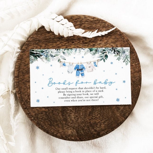 Tarjeta De Recepción Navidades de Santa Bebé colocan libros para bebés (Santa Baby Christmas Clothesline Books for Baby Enclosure Card)