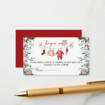 Navidades de Santa Bebé Diaper Raffle Baby Shower