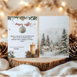 Tarjeta De Recepción Navidades de Santa Bebé Diaper Raffle Baby Shower