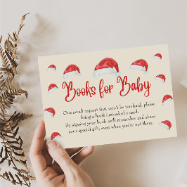 Tarjeta De Recepción Navidades de Santa Hat Libros de Baby Shower para