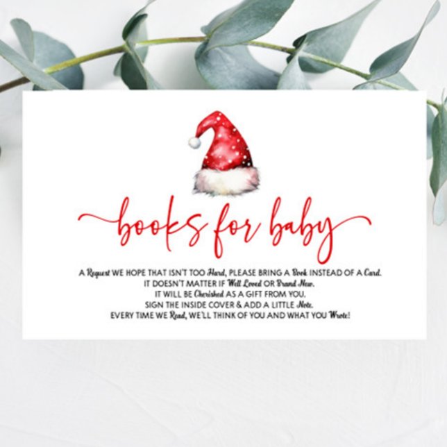 Tarjeta De Recepción Navidades de Santa Hat Libros de Baby Shower para  (Subido por el creador)