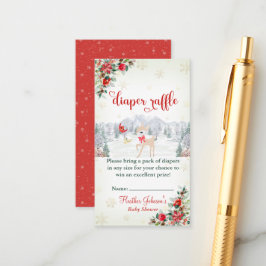 Tarjeta De Recepción Navidades de venado de invierno Snowflake Baby Sho